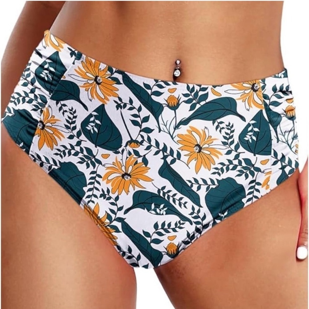 Floral High-Waisted Bikini Bottom